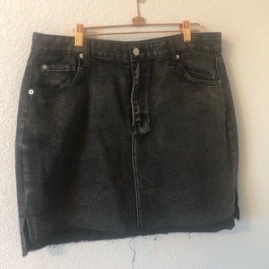 Black denim skirt